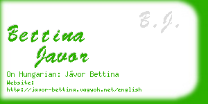 bettina javor business card